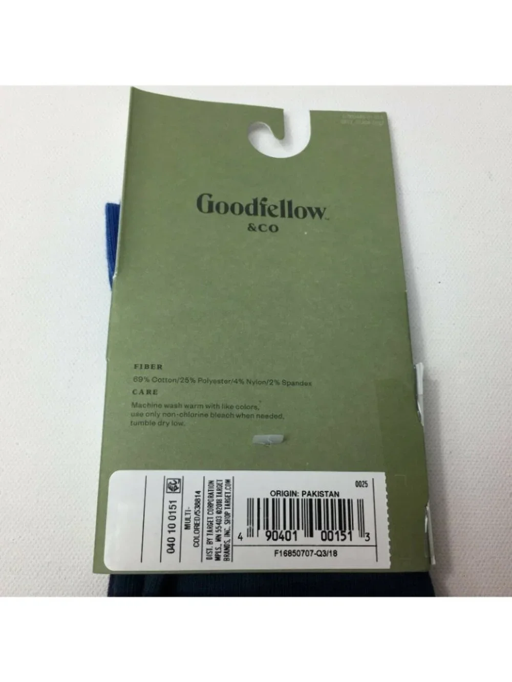 Goodfellow & Co Unisex Adult Blue Striped Crew Socks One Pair Shoe Sizes 6 - 12